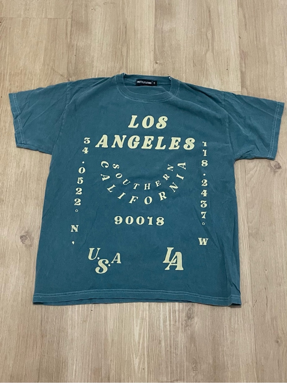 PrettyLittleThing Teal Graphic Los Angeles Tee